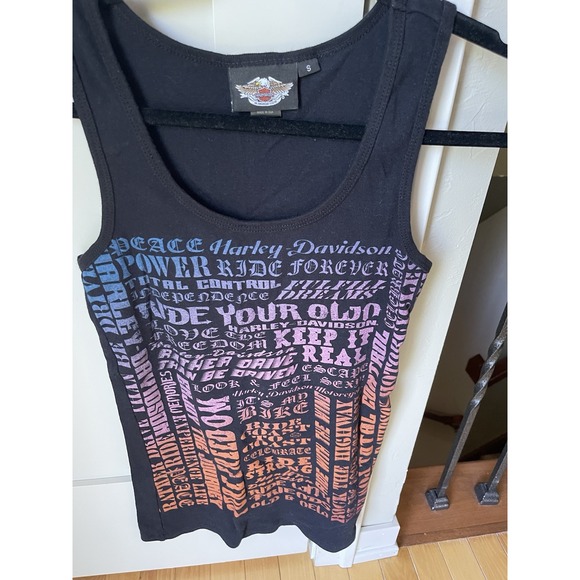 Harley Davidson‎ Tank Top Small Moto Biker women's Black - Picture 1 of 2